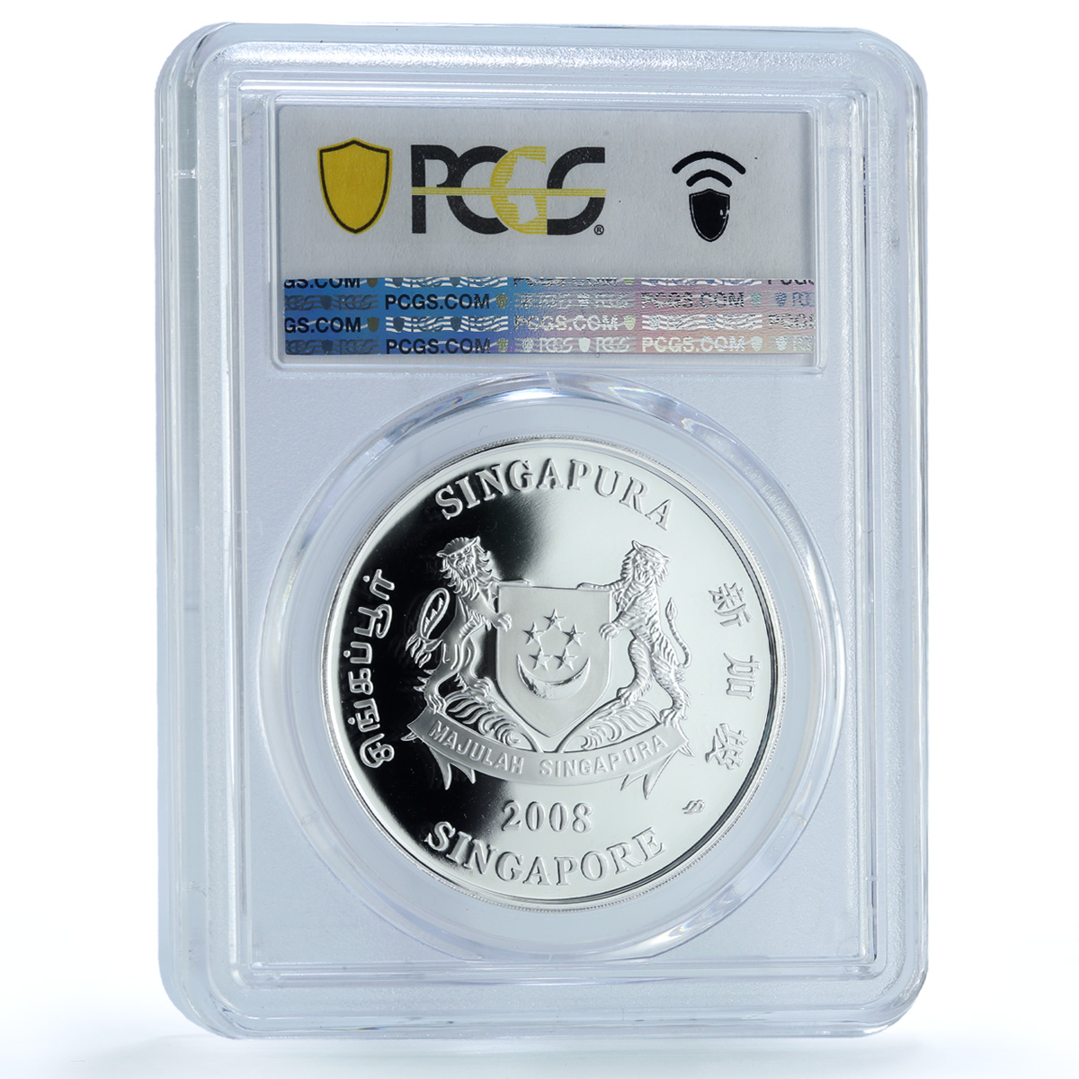 Singapore 50 dollars F1 Formula One Grand Prix KM-288 Car PR70 PCGS Ag coin 2008