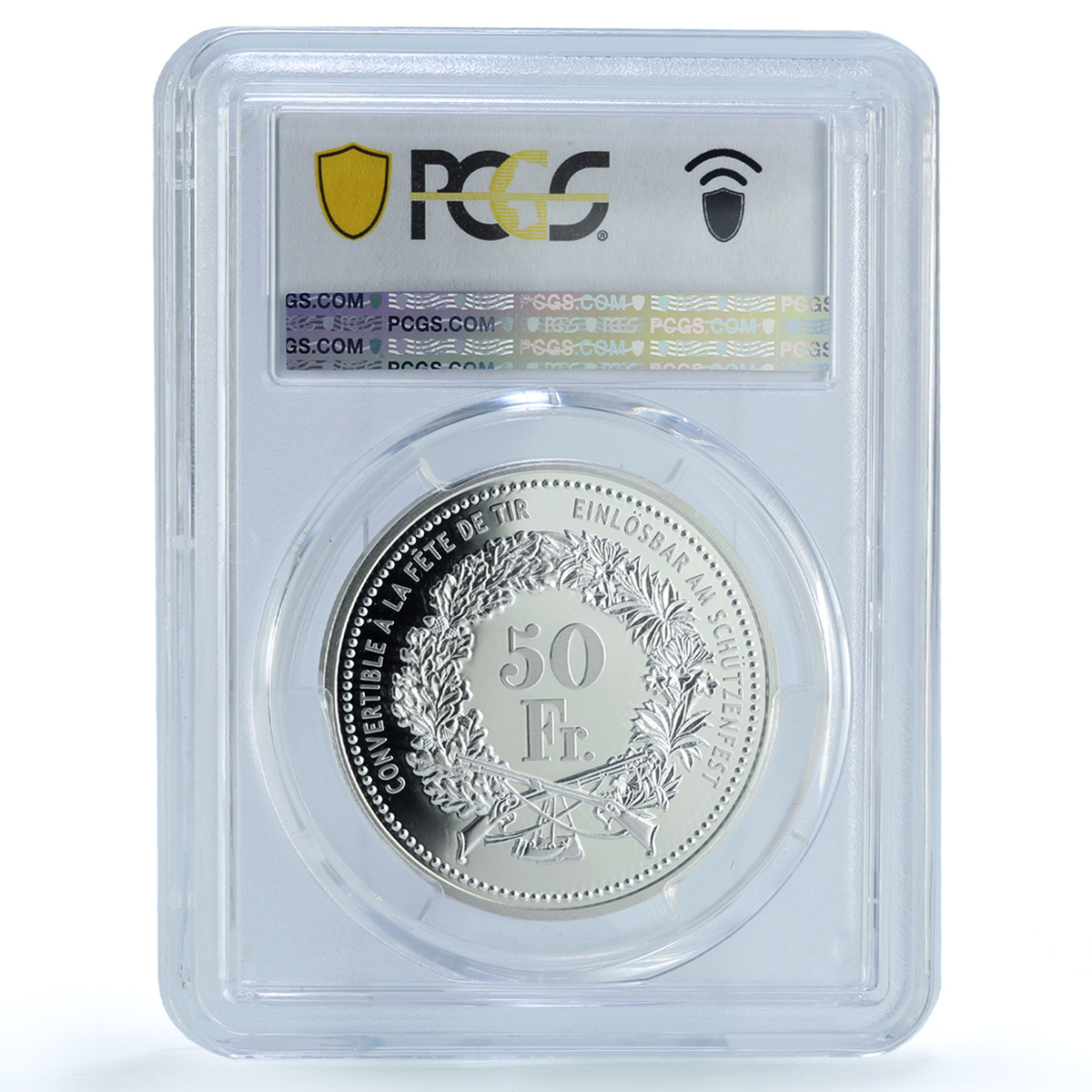 Switzerland 50 francs Fribourg Shooting Festival H-70a PR 70 PCGS Ag coin 2004