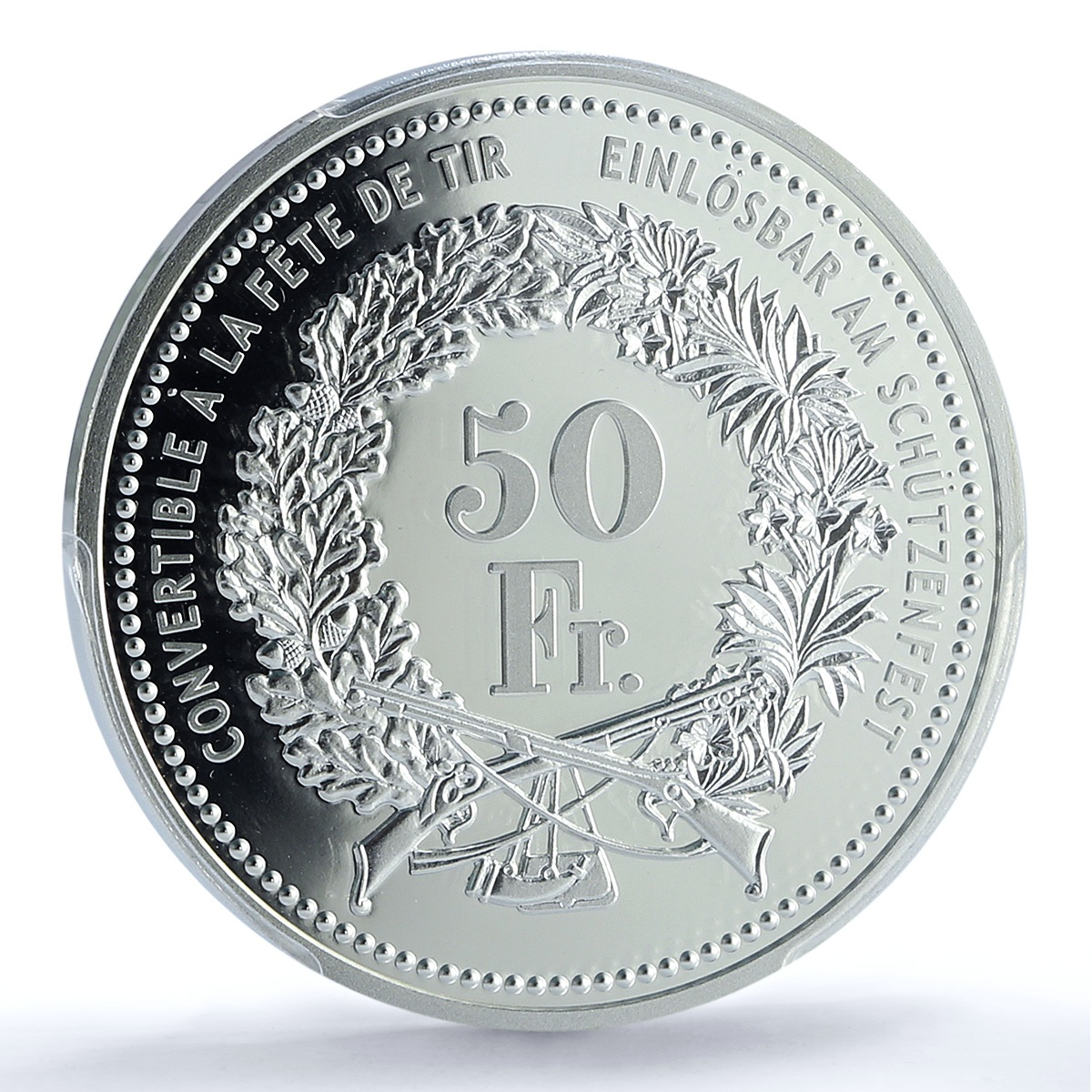 Switzerland 50 francs Fribourg Shooting Festival H-70a PR 70 PCGS Ag coin 2004