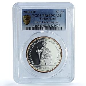 Switzerland 50 francs Biere Shooting Festival H-62 PR 69 PCGS silver coin 2000