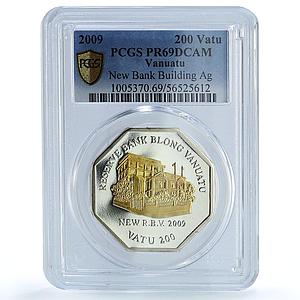 Vanuatu 200 vatu Reserve Bank Gilt KM-77 Building PR 69 PCGS CuNi coin 2009