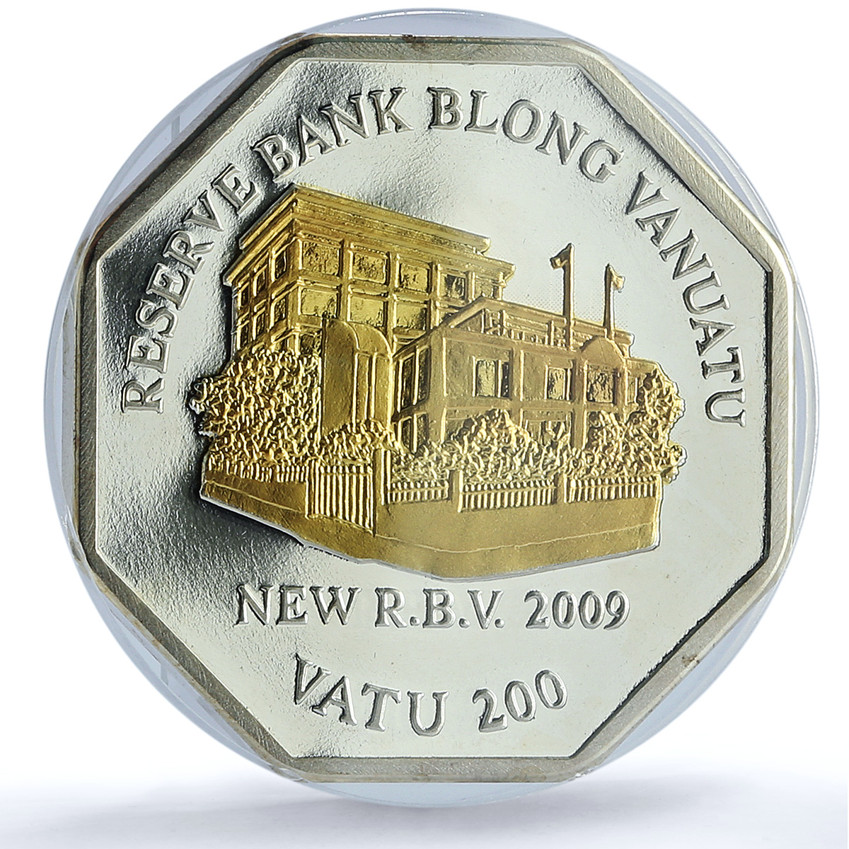 Vanuatu 200 vatu Reserve Bank Gilt KM-77 Building PR 69 PCGS CuNi coin 2009