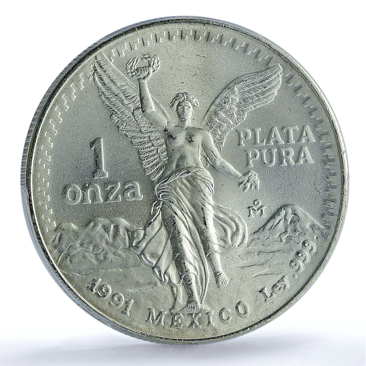 Mexico 1 onza Libertad Type 1 PLATA PURA KM-494.2 UNC PCGS silver coin 1991 Mexico 1 onza Libertad Type 1 PLATA PURA KM-494.2 UNC PCGS silver coin 1991