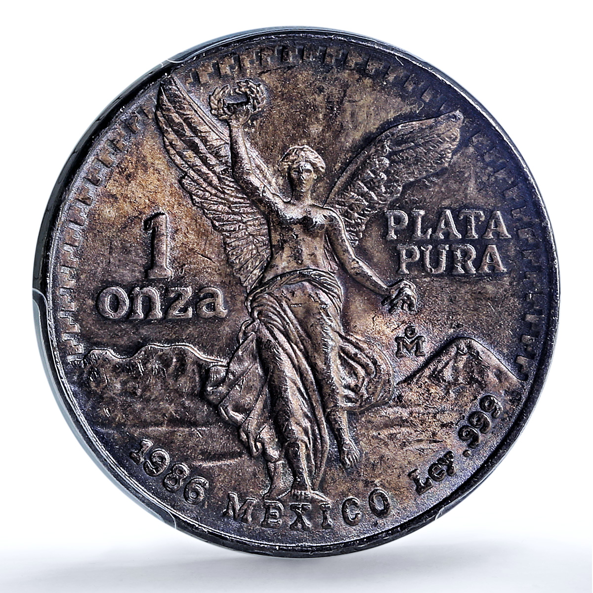 Mexico 1 onza Libertad Angel of Independence KM-494.1 MS64 PCGS silver coin 1986 Mexico 1 onza Libertad Angel of Independence KM-494.1 MS64 PCGS silver coin 1986