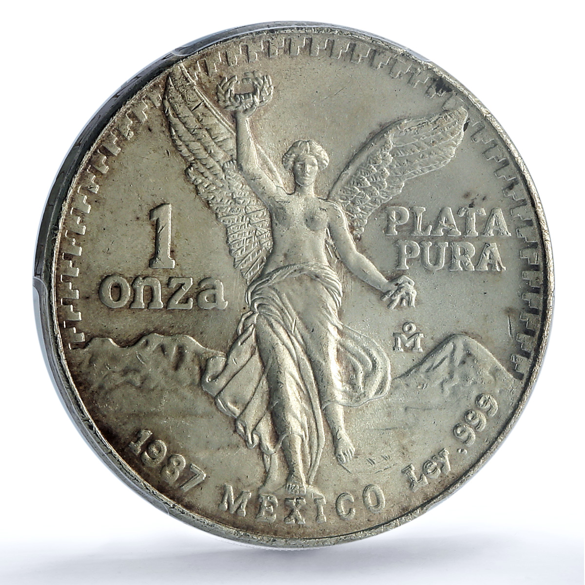 Mexico 1 onza Libertad Type 1 PLATA PURA KM-494.1 MS 66 PCGS silver coin 1987 Mexico 1 onza Libertad Type 1 PLATA PURA KM-494.1 MS 66 PCGS silver coin 1987