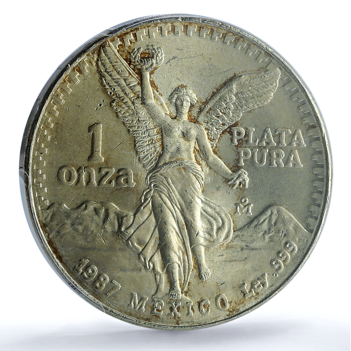 Mexico 1 onza Libertad Type 1 PLATA PURA KM-494.1 MS 65 PCGS silver coin 1987 Mexico 1 onza Libertad Type 1 PLATA PURA KM-494.1 MS 65 PCGS silver coin 1987
