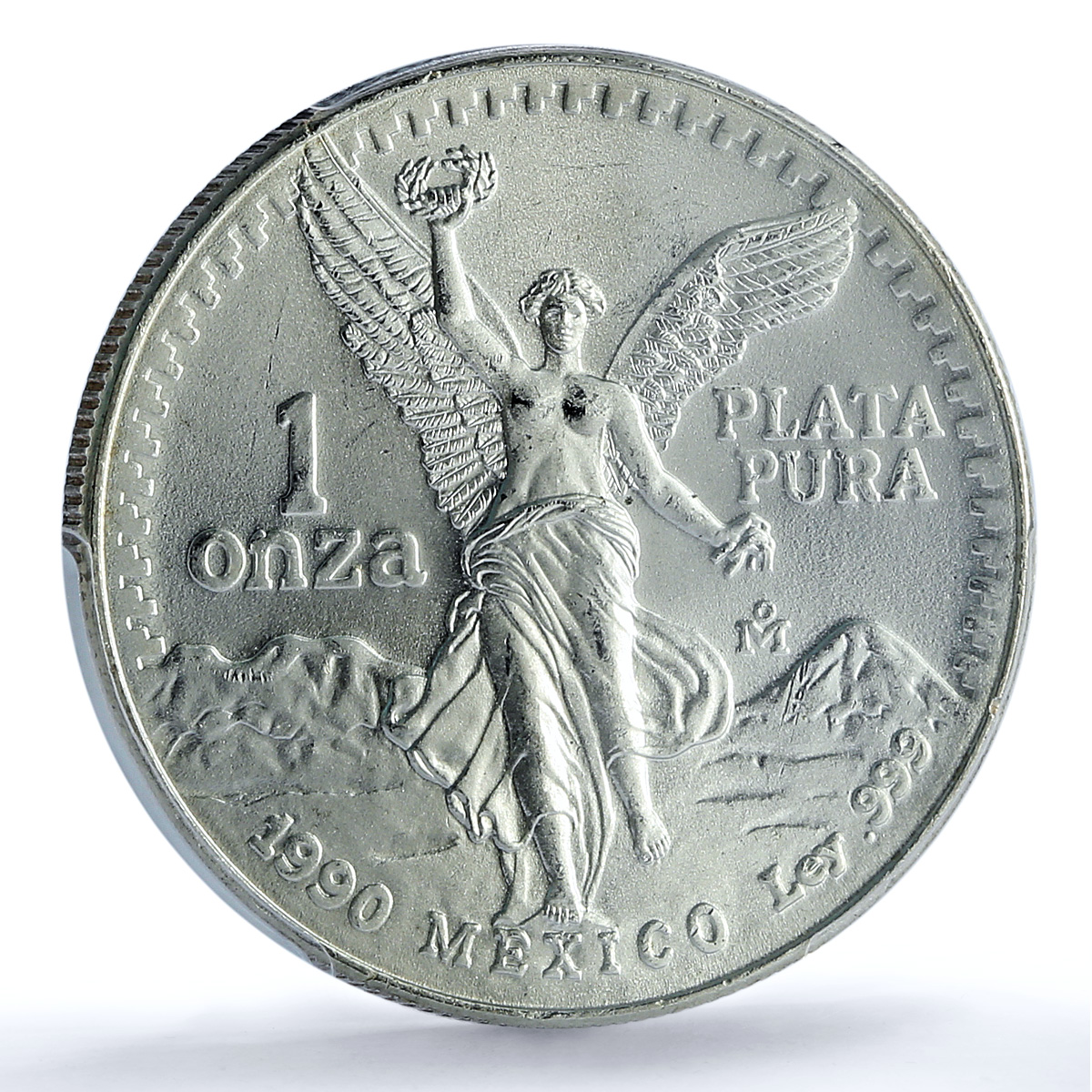 Mexico 1 onza Libertad Angel of Independence KM-494.2 MS65 PCGS silver coin 1990