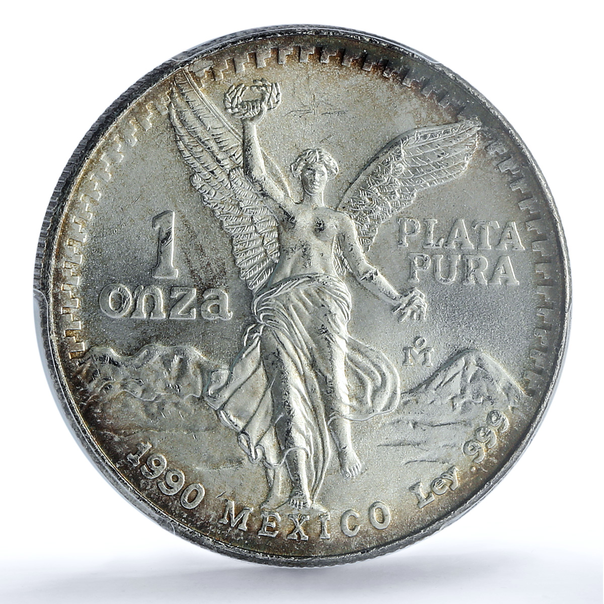 Mexico 1 onza Libertad Angel of Independence KM-494.2 MS66 PCGS silver coin 1990 Mexico 1 onza Libertad Angel of Independence KM-494.2 MS66 PCGS silver coin 1990