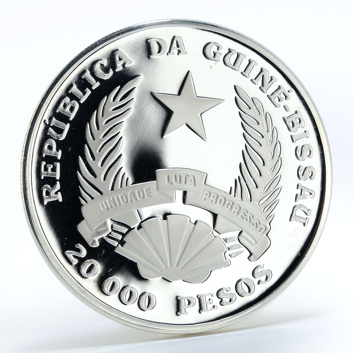 Guinea-Bissau 20000 pesos Defense of Nature Elephant silver coin 1993