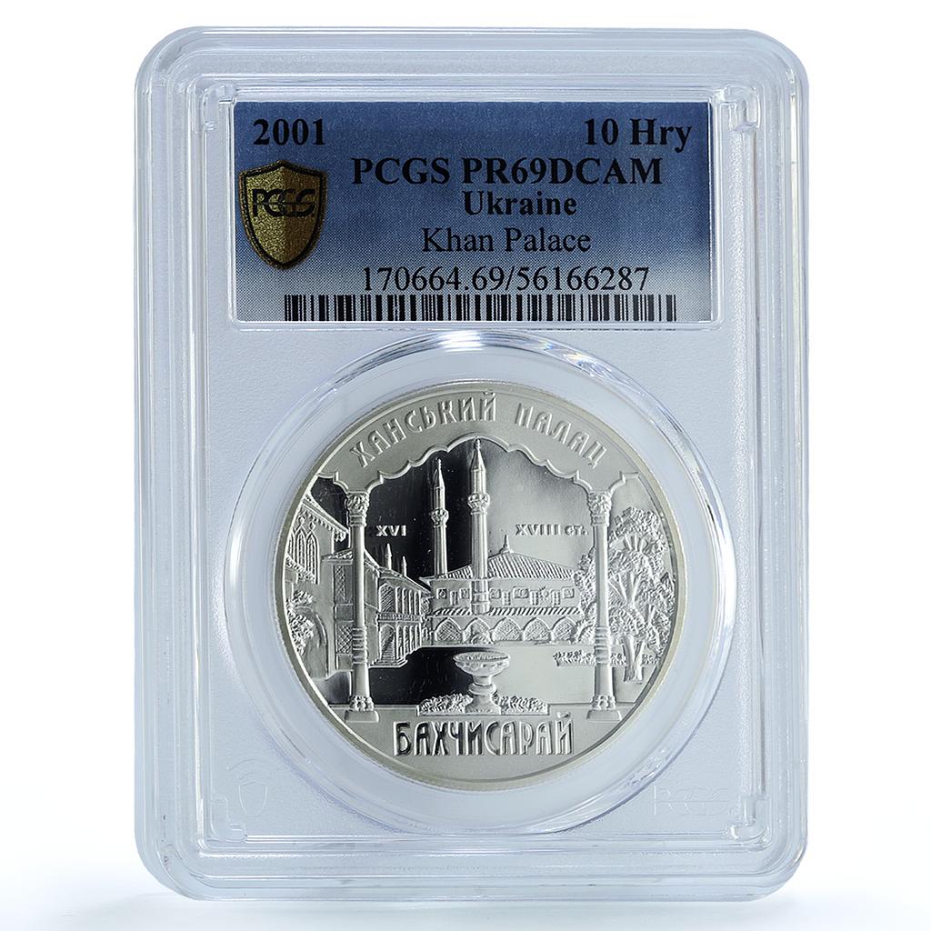 Ukraine 10 hryvnias Khan Palace Bakhchysarai KM-142 PR 69 PCGS silver coin 2001 Ukraine 10 hryvnias Khan Palace Bakhchysarai KM-142 PR 69 PCGS silver coin 2001