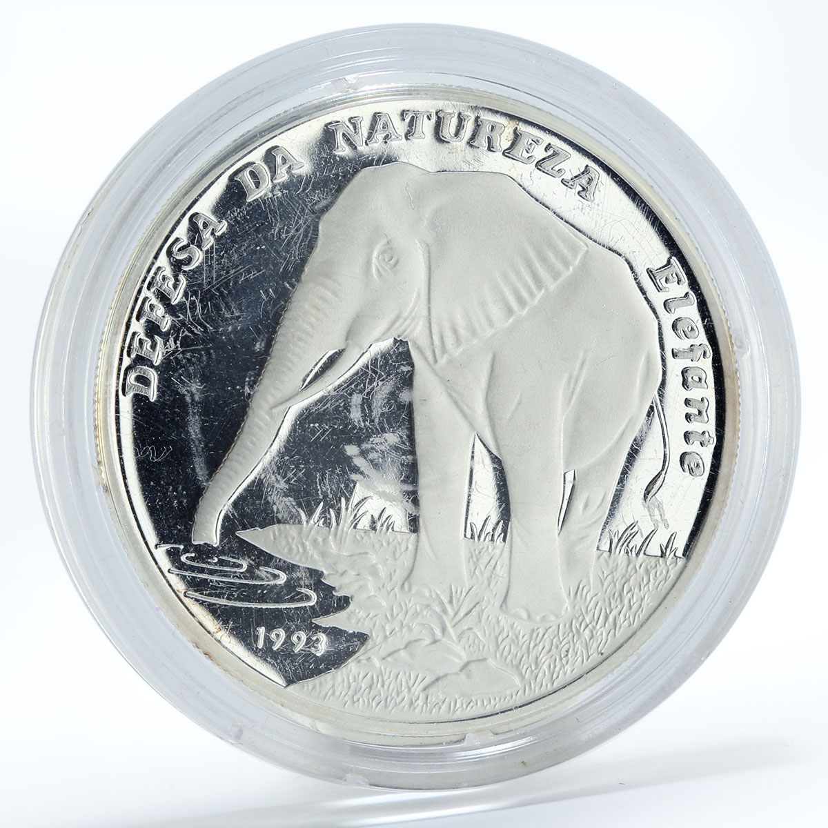 Guinea-Bissau 20000 pesos Defense of Nature Elephant silver coin 1993