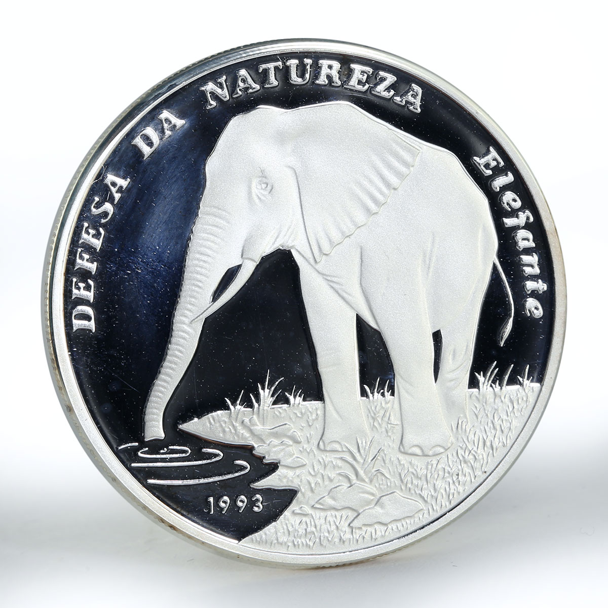 Guinea-Bissau 20000 pesos Defense of Nature Elephant silver coin 1993
