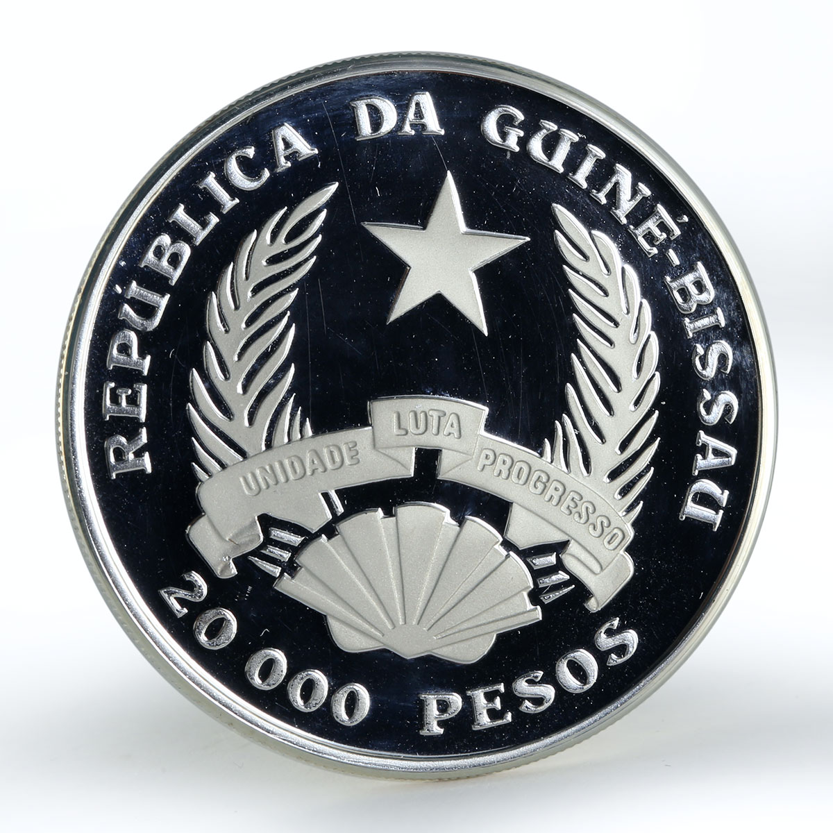 Guinea-Bissau 20000 pesos Defense of Nature Elephant silver coin 1993