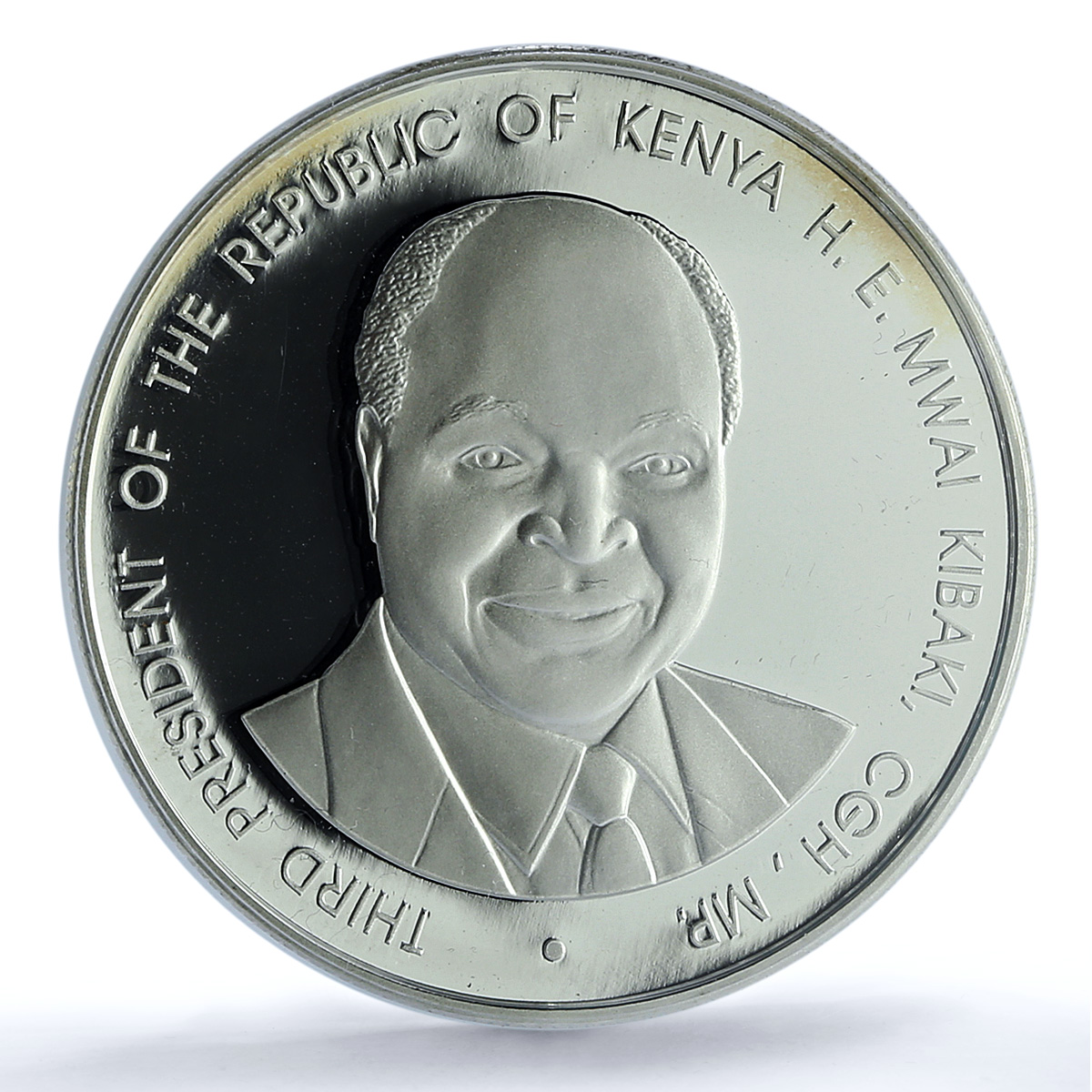 Kenya 1000 shillings Independence KM-38 Mwai Kibaki PR 67 PCGS silver coin 2003