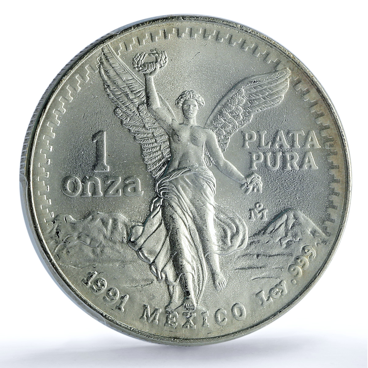 Mexico 1 onza Libertad Type 1 PLATA PURA KM-494.2 MS 69 PCGS silver coin 1991 Mexico 1 onza Libertad Type 1 PLATA PURA KM-494.2 MS 69 PCGS silver coin 1991