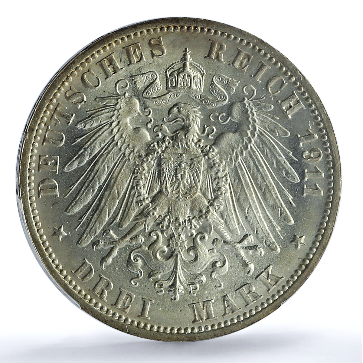Germany Wurttemberg 3 mark Wilhelm II Wedding J-177a MS 66 PCGS silver coin 1911 Germany Wurttemberg 3 mark Wilhelm II Wedding J-177a MS 66 PCGS silver coin 1911