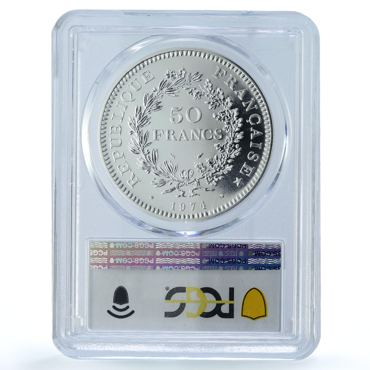 France 50 francs Hercules KM-941.1 Gad-882 F-427 MS 68 PCGS silver coin 1974 France 50 francs Hercules KM-941.1 Gad-882 F-427 MS 68 PCGS silver coin 1974