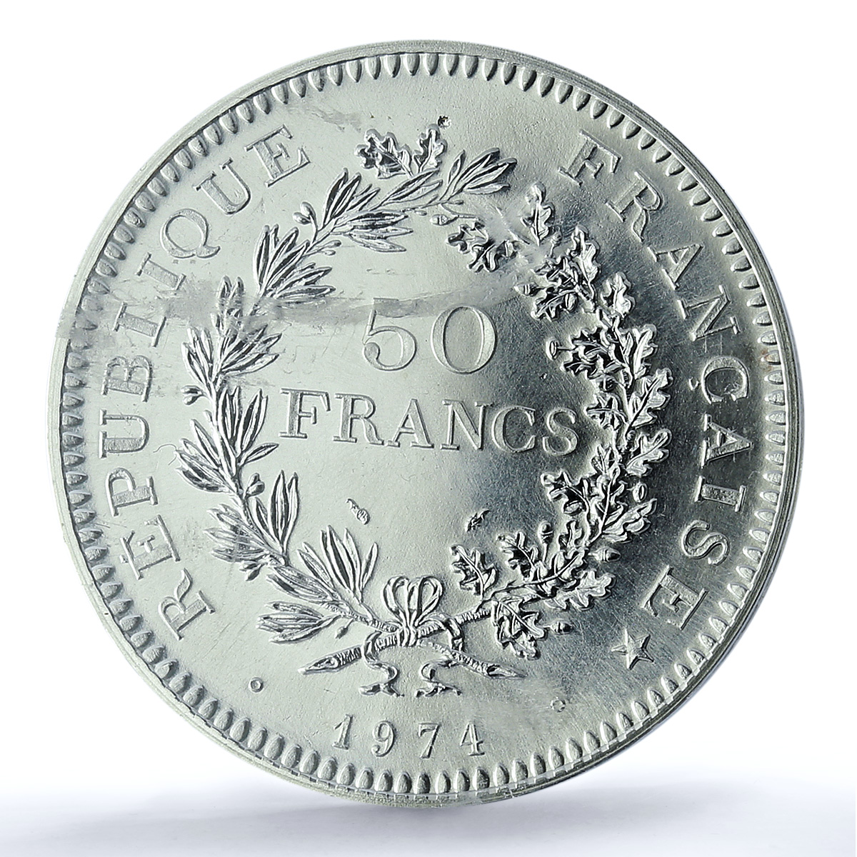 France 50 francs Hercules KM-941.1 Gad-882 F-427 MS 68 PCGS silver coin 1974