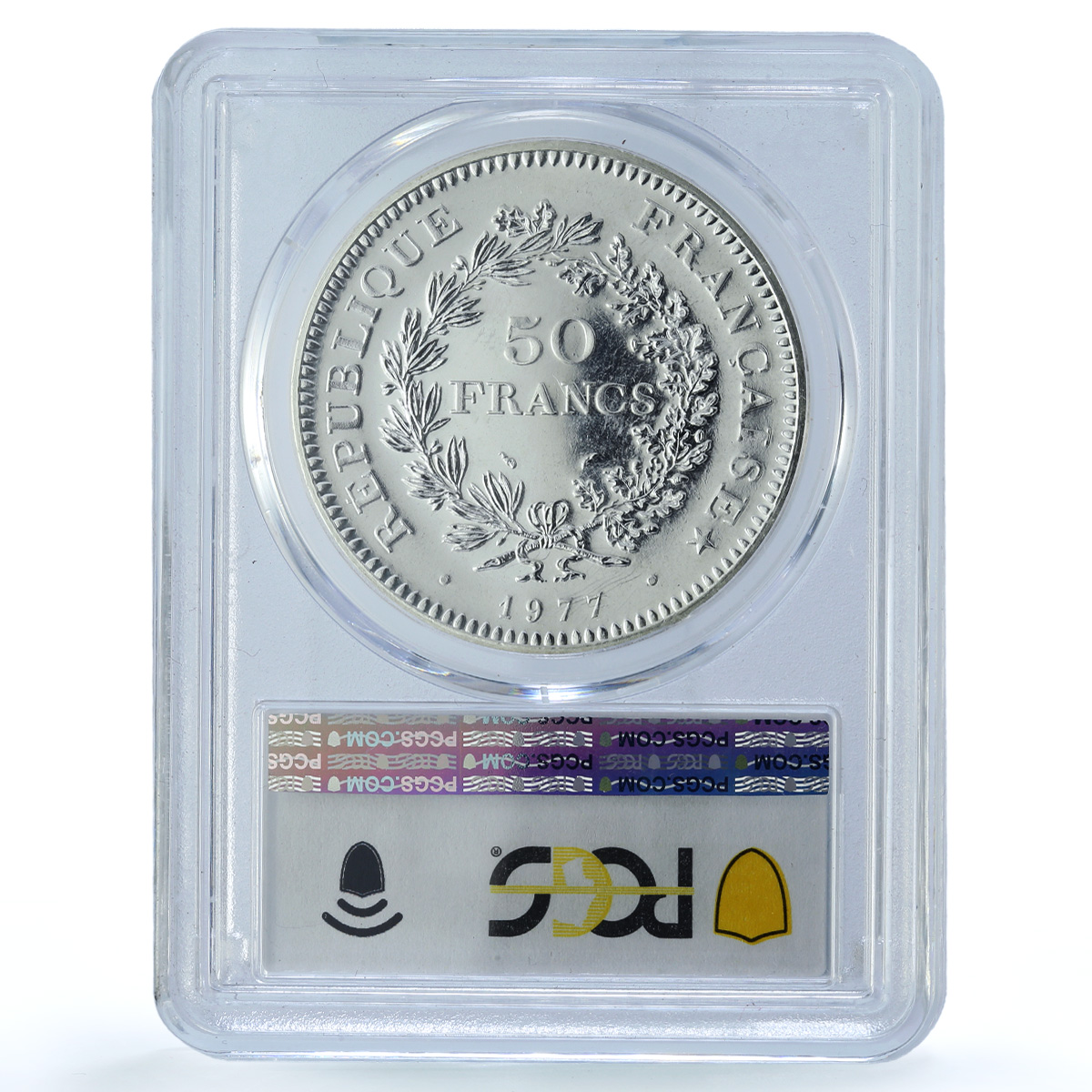 France 50 francs Hercules Gad-882 F-427 KM-941 MS 67 PCGS silver coin 1977 France 50 francs Hercules Gad-882 F-427 KM-941 MS 67 PCGS silver coin 1977