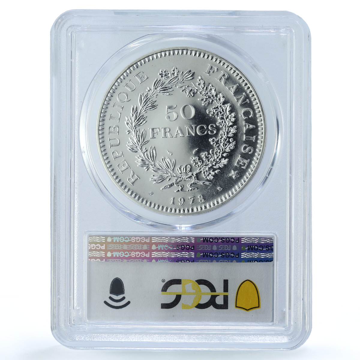 France 50 francs Hercules Gad-882 F-427 KM-941 MS 67 PCGS silver coin 1978 France 50 francs Hercules Gad-882 F-427 KM-941 MS 67 PCGS silver coin 1978
