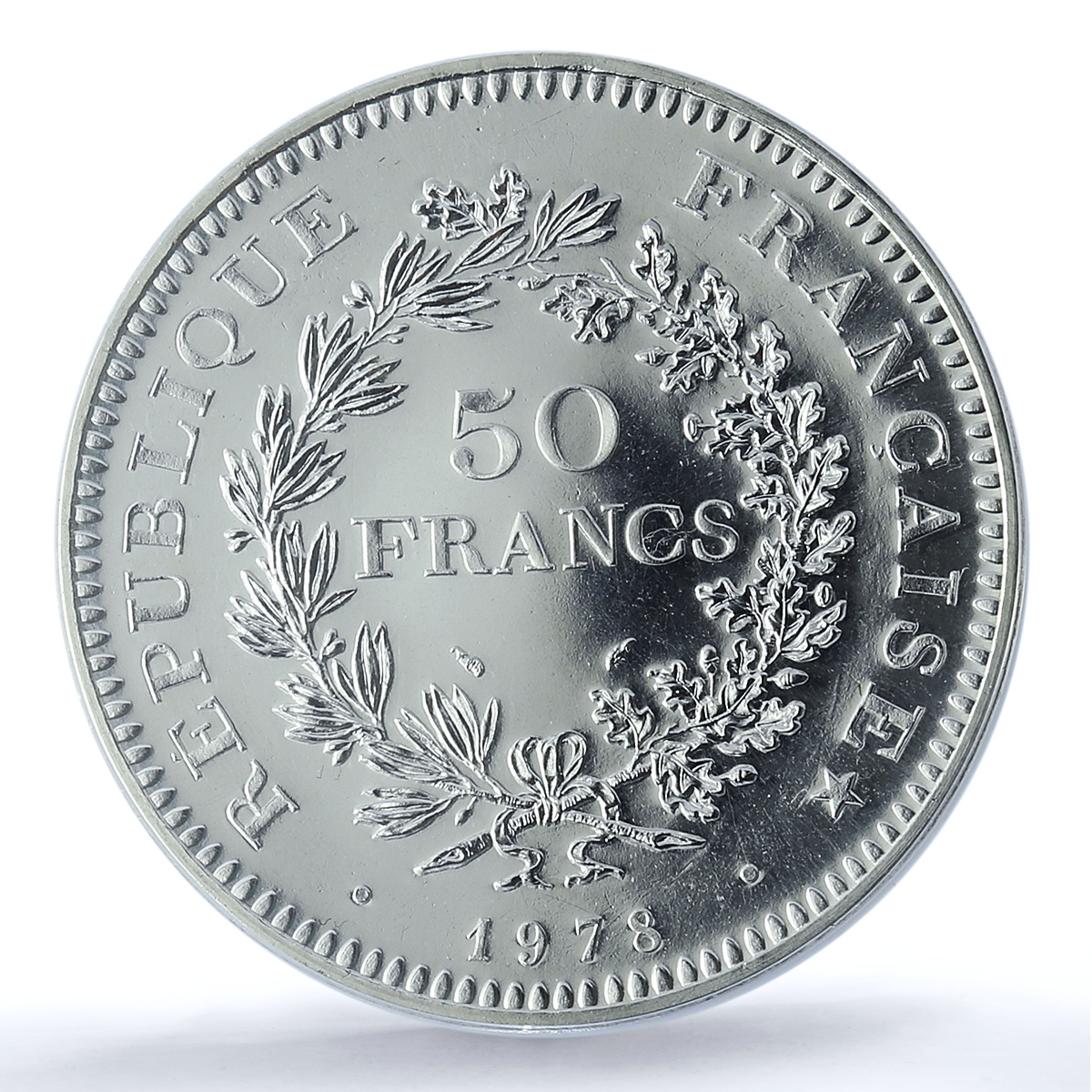 France 50 francs Hercules Gad-882 F-427 KM-941 MS 67 PCGS silver coin 1978 France 50 francs Hercules Gad-882 F-427 KM-941 MS 67 PCGS silver coin 1978