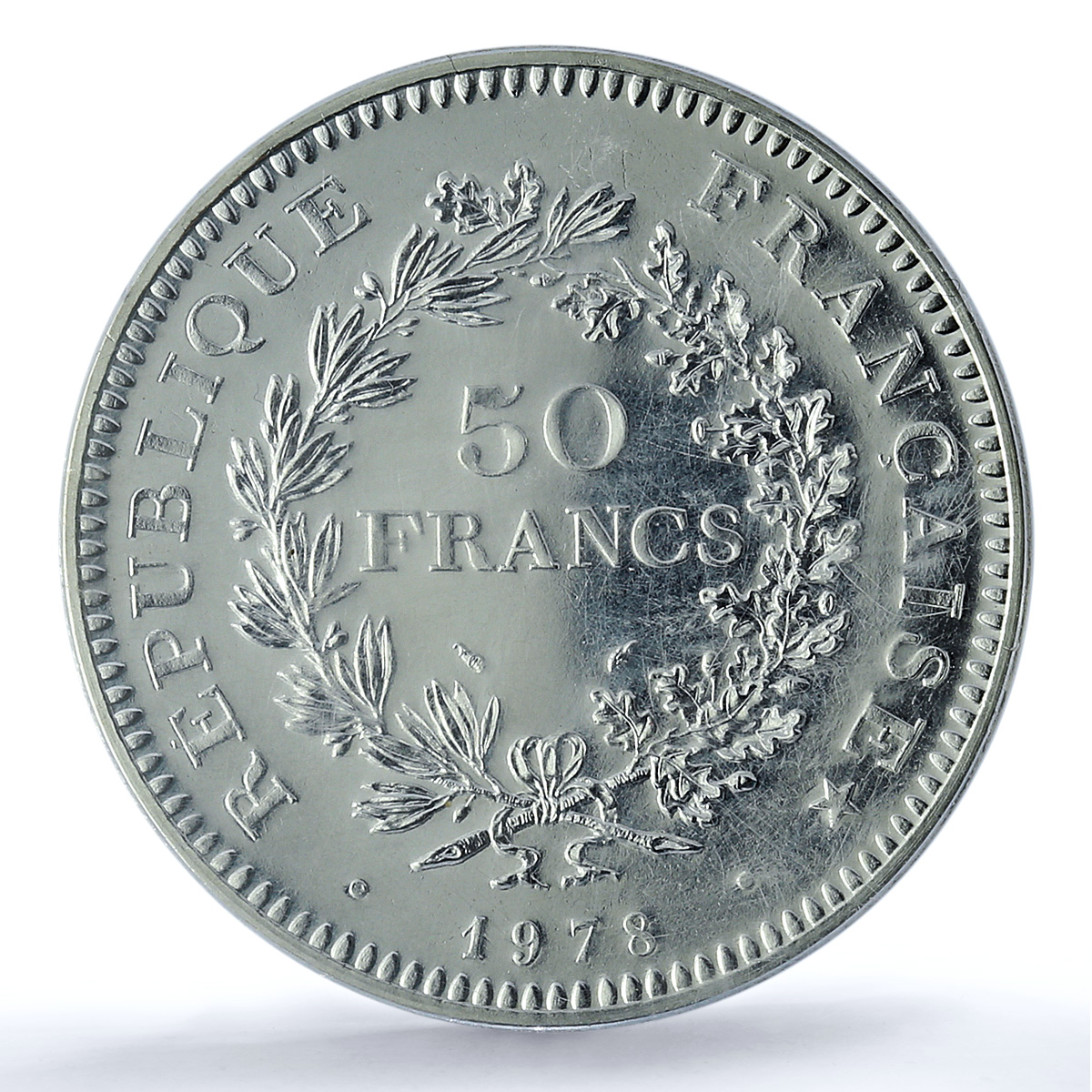 France 50 francs Hercules Gad-882 F-427 KM-941 MS 68 PCGS silver coin 1978 France 50 francs Hercules Gad-882 F-427 KM-941 MS 68 PCGS silver coin 1978