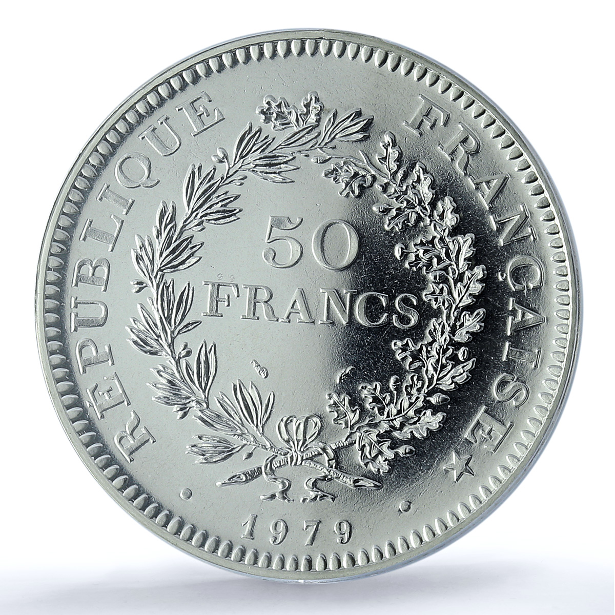 France 50 francs Hercules Gad-882 F-427 KM-941 MS 67 PCGS silver coin 1979 France 50 francs Hercules Gad-882 F-427 KM-941 MS 67 PCGS silver coin 1979