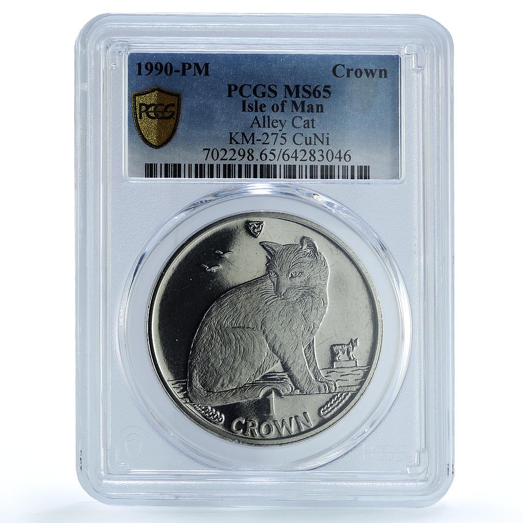 Isle of Man 1 crown New York Alley KM-275 Cat Crowns MS 65 PCGS CuNi coin 1990 Isle of Man 1 crown New York Alley KM-275 Cat Crowns MS 65 PCGS CuNi coin 1990