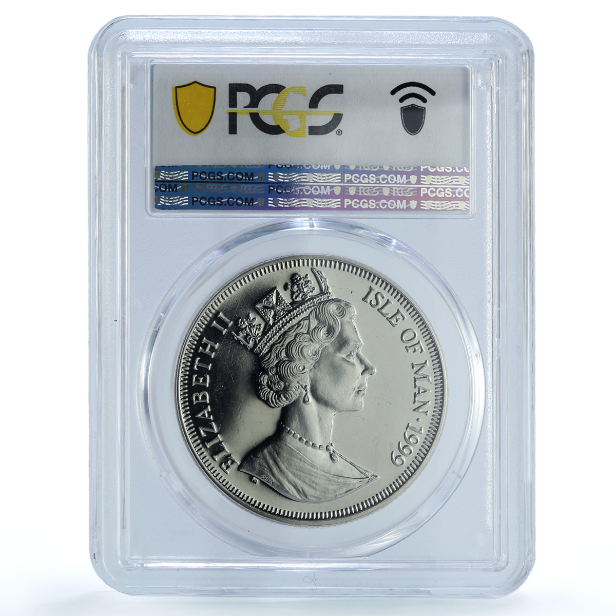 Isle of Man 1 crown British Blue KM-966 Cat Crowns MS 67 PCGS CuNi coin 1999