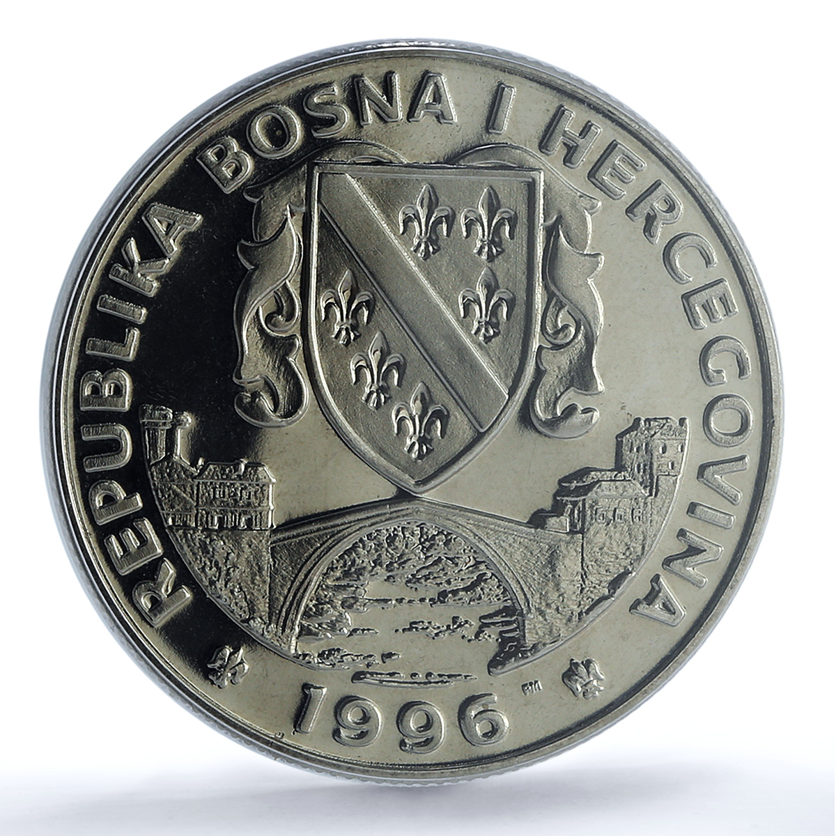 Bosnia 500 dinara Sprinter KM-53 Atlanta Olympics MS 66 PCGS CuNi coin 1996