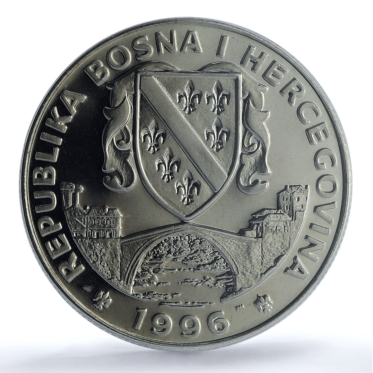 Bosnia 500 dinara Long Jumper KM-52 Atlanta Olympics MS 66 PCGS CuNi coin 1996