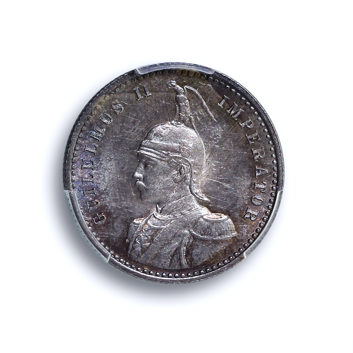 East Africa German 1/4 rupee Wilhelm I KM-3 Schon-2 MS 64 PCGS silver coin 1898
