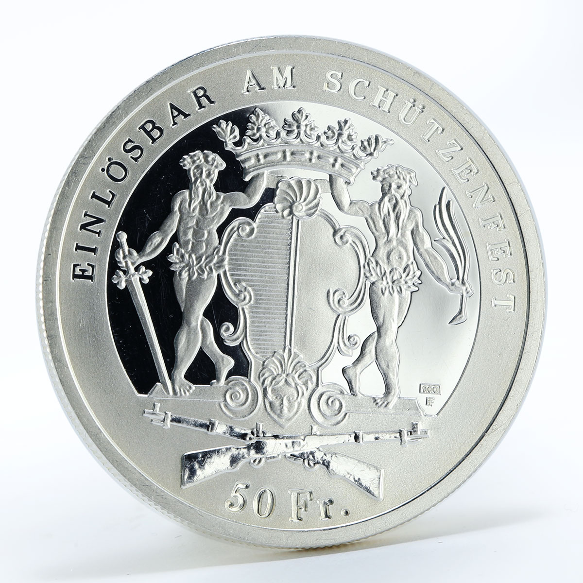 Switzerland 50 francs Shooting Festival in Sempach proof silver coin 1996