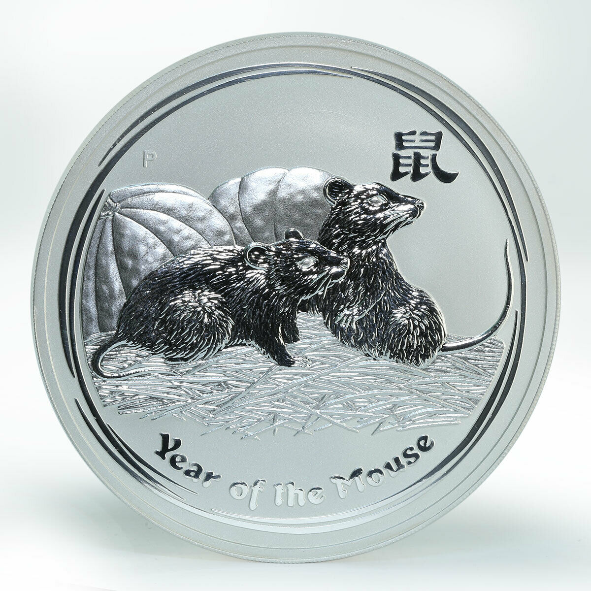 Australia 15 dollars Year of Mouse Lunar 1/2 kg silver coin 2008 MINTAGE 739