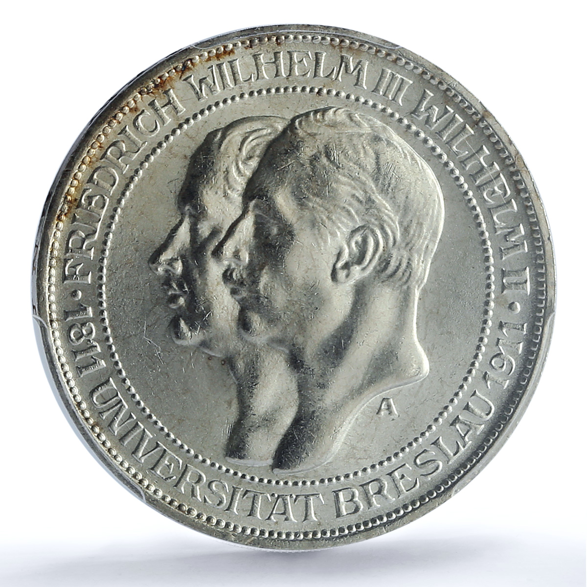 Prussia 3 mark Wroclaw University KM-531 Breslau MS 64 PCGS silver coin 1911 Prussia 3 mark Wroclaw University KM-531 Breslau MS 64 PCGS silver coin 1911