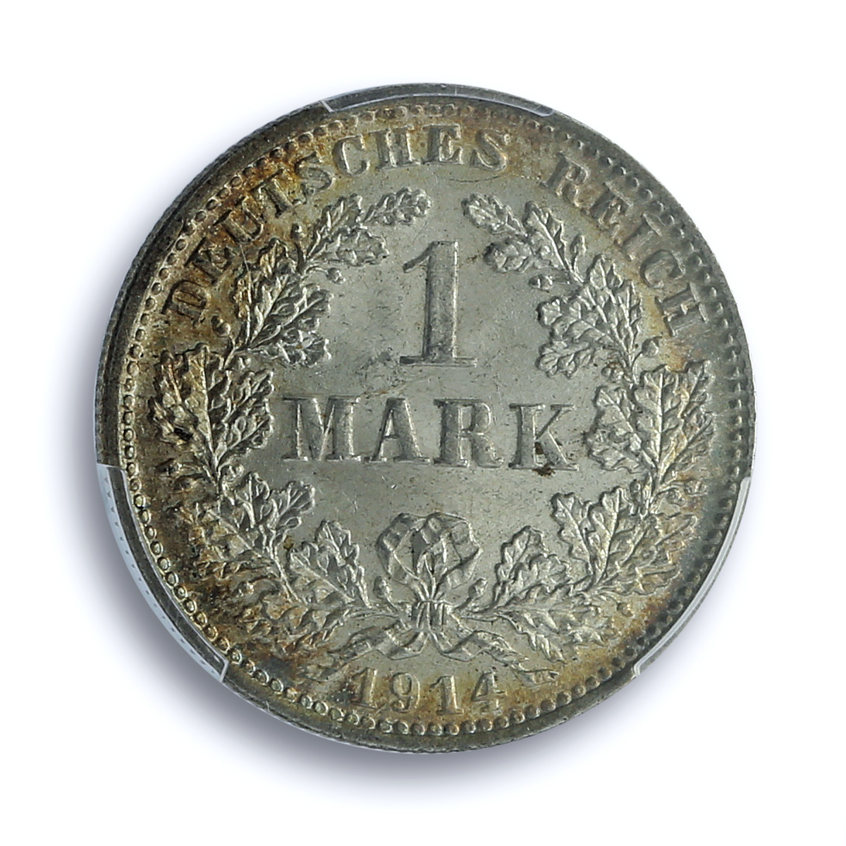 Germany Empire 1 mark Wilhelm II Type 2 J-17 KM-14 MS 64 PCGS silver coin 1914