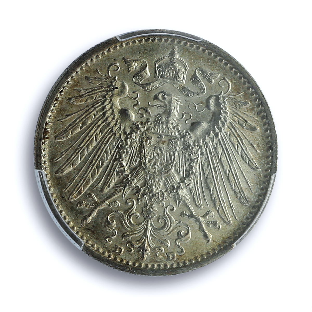 Germany Empire 1 mark Wilhelm II Type 2 J-17 KM-14 MS 64 PCGS silver coin 1914