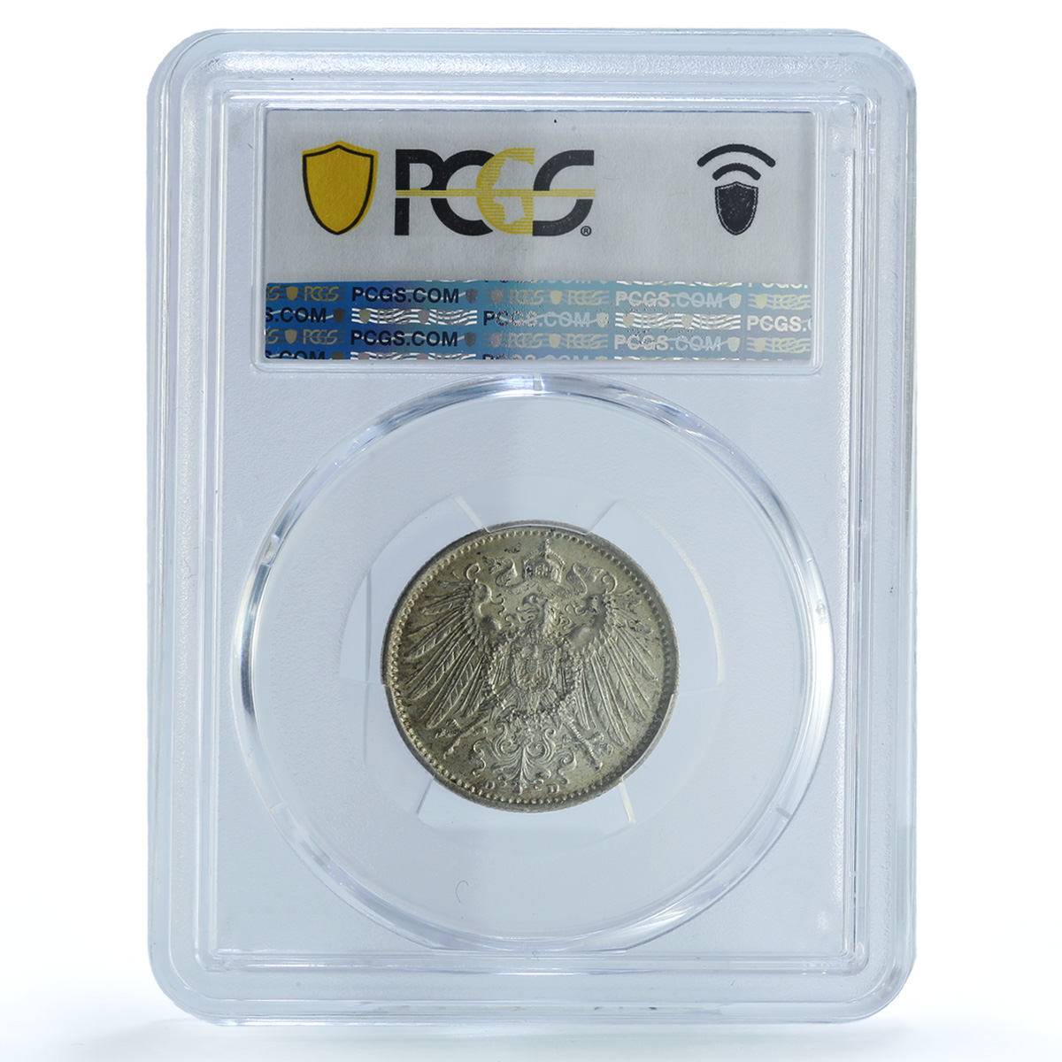 Germany Empire 1 mark Wilhelm II Type 2 J-17 KM-14 MS 65 PCGS silver coin 1914 Germany Empire 1 mark Wilhelm II Type 2 J-17 KM-14 MS 65 PCGS silver coin 1914