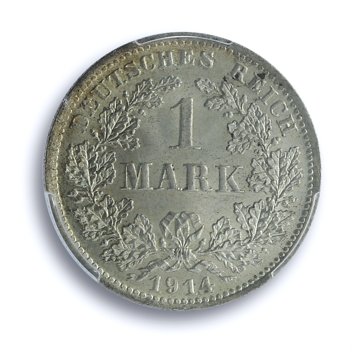 Germany Empire 1 mark Wilhelm II Type 2 J-17 KM-14 MS 65 PCGS silver coin 1914 Germany Empire 1 mark Wilhelm II Type 2 J-17 KM-14 MS 65 PCGS silver coin 1914