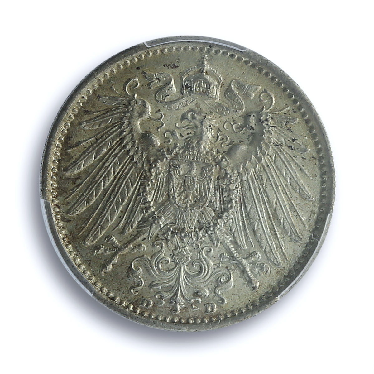Germany Empire 1 mark Wilhelm II Type 2 J-17 KM-14 MS 65 PCGS silver coin 1914 Germany Empire 1 mark Wilhelm II Type 2 J-17 KM-14 MS 65 PCGS silver coin 1914