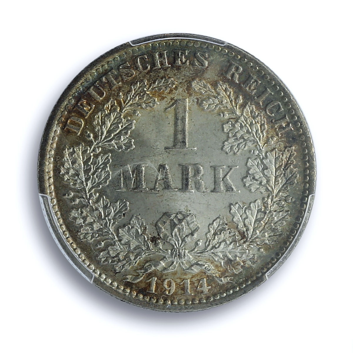 Germany Empire 1 mark Wilhelm II Type 2 J-17 KM-14 MS 65 PCGS silver coin 1914