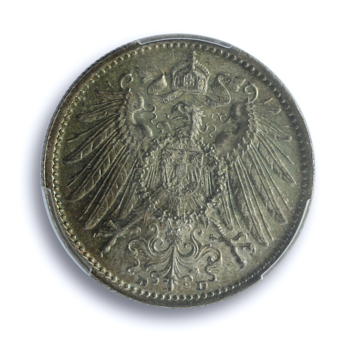 Germany Empire 1 mark Wilhelm II Type 2 J-17 KM-14 MS 65 PCGS silver coin 1914