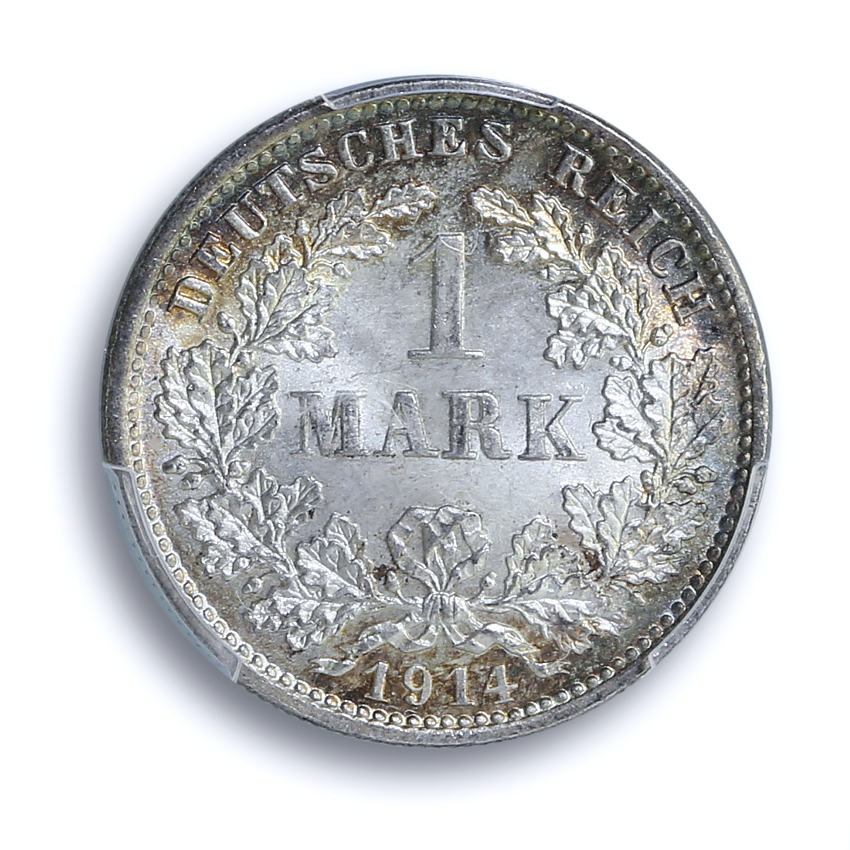Germany Empire 1 mark Wilhelm II Type 2 J-17 KM-14 MS 65 PCGS silver coin 1914