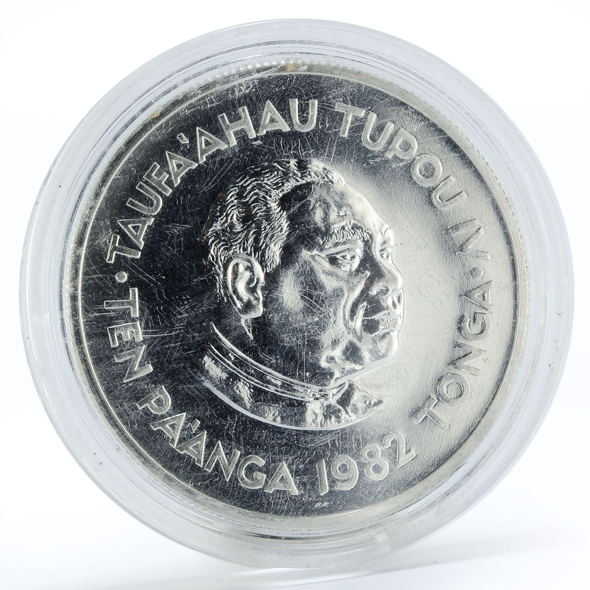 Tonga 10 pa'anga Commonwealth Games runners silver coin 1982