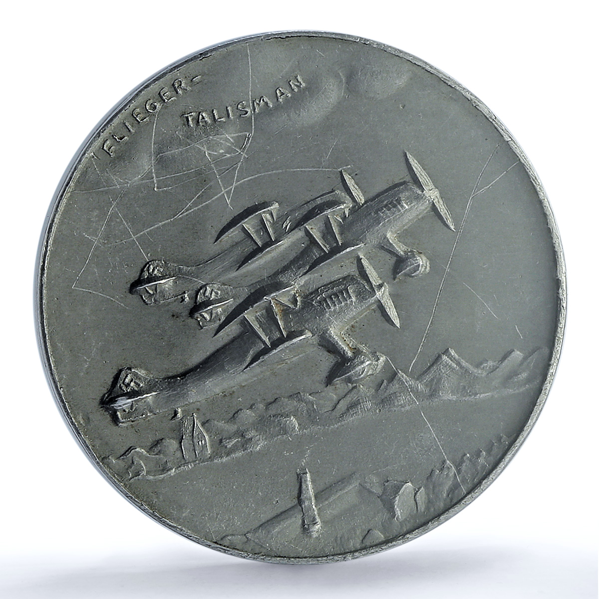 Germany Third Reich Rautenbach Plane Kaiser-1167 Genuine PCGS zinc medal 1936