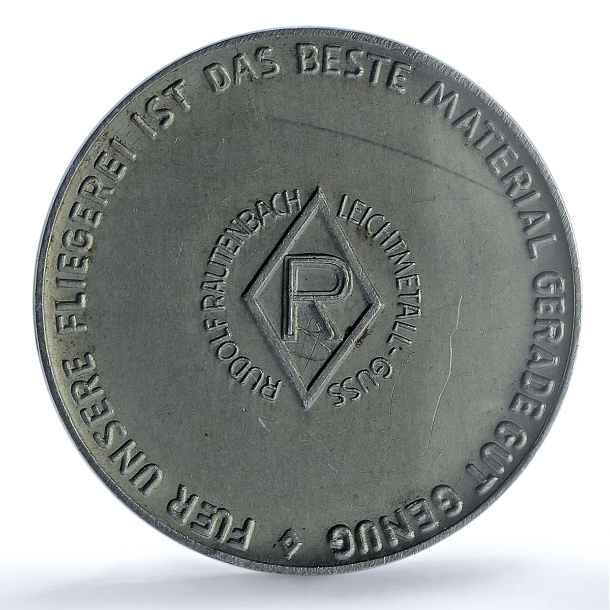 Germany Third Reich Rautenbach Plane Kaiser-1167 Genuine PCGS zinc medal 1936