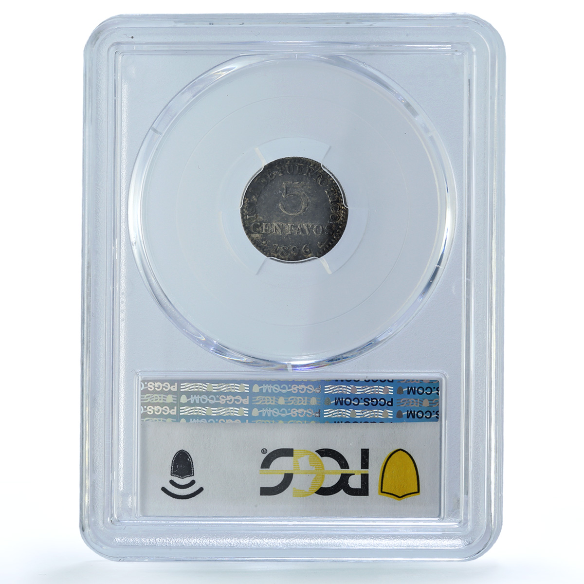 Puerto Rico Spanish 5 centavos Alfonso XIII KM-20 AU 53 PCGS silver coin 1896