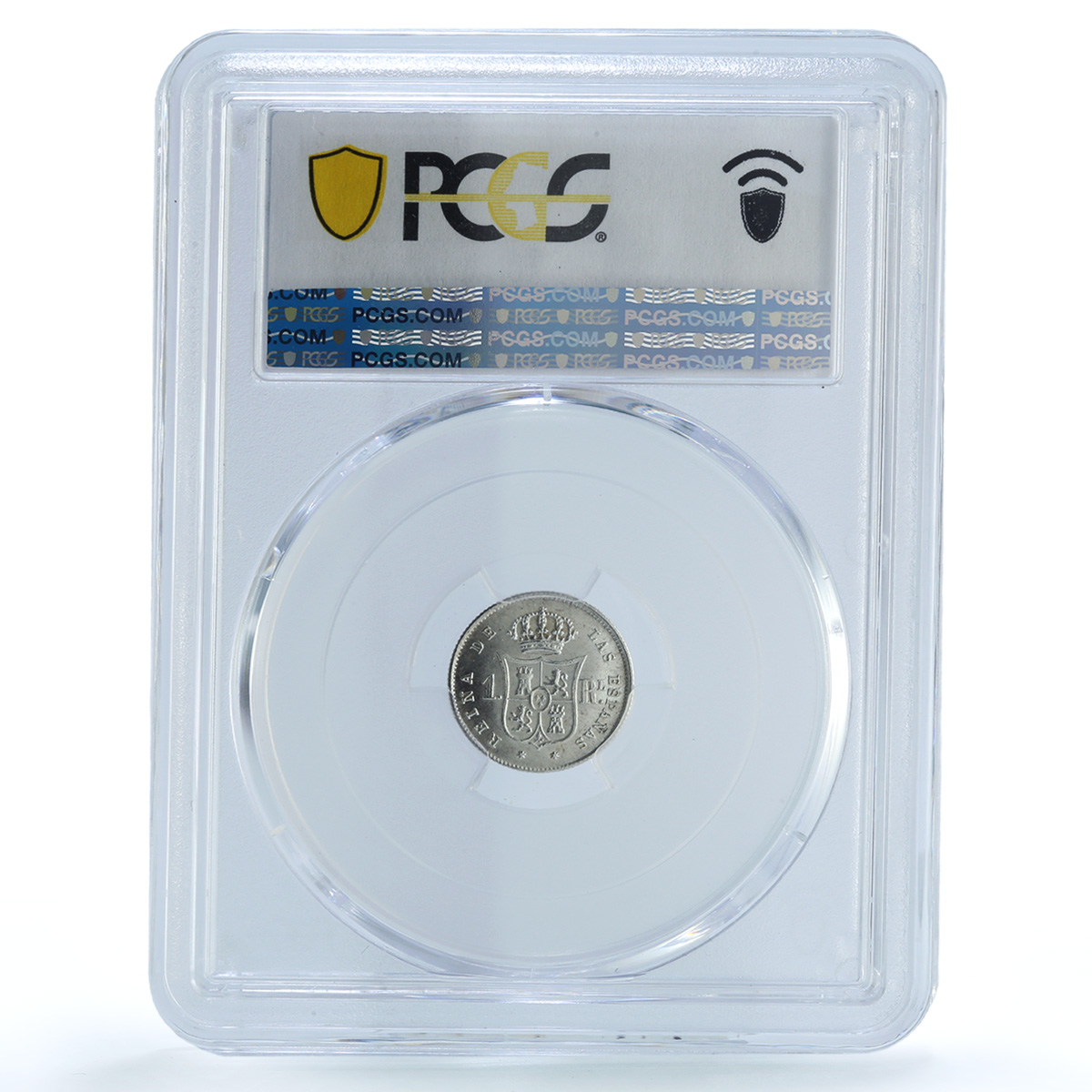 Spain 1 real Isabel II 6 Pt. Star Madrid Mint KM-598 MS 66 PCGS silver coin 1852