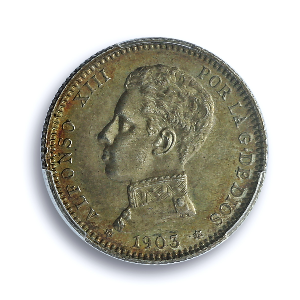 Spain 1 peseta Alfonso XIII KM-721 Cal#49-52 MS 64 PCGS silver coin 1903