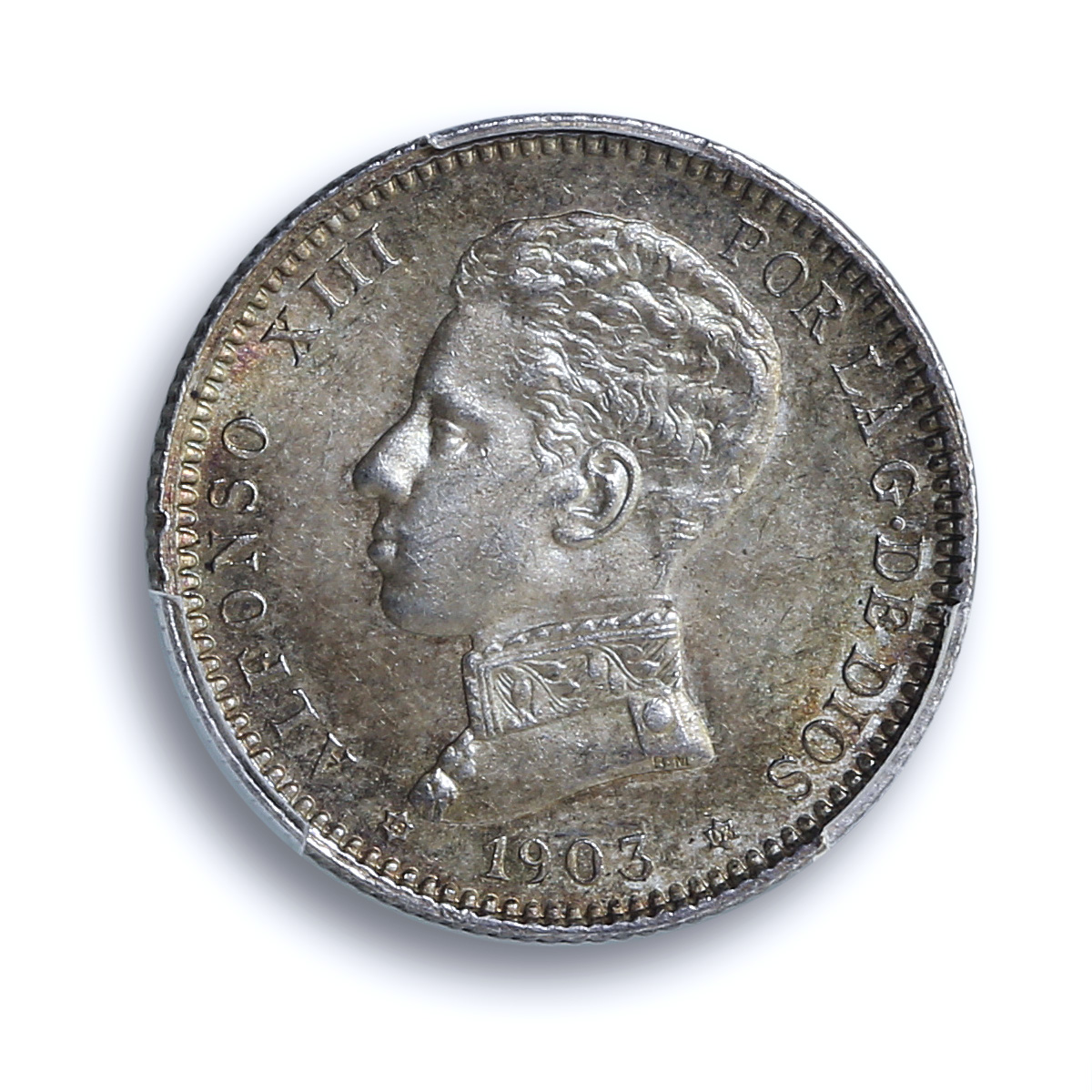 Spain 1 peseta Alfonso XIII KM-721 Cal#49-52 MS 64 PCGS silver coin 1903